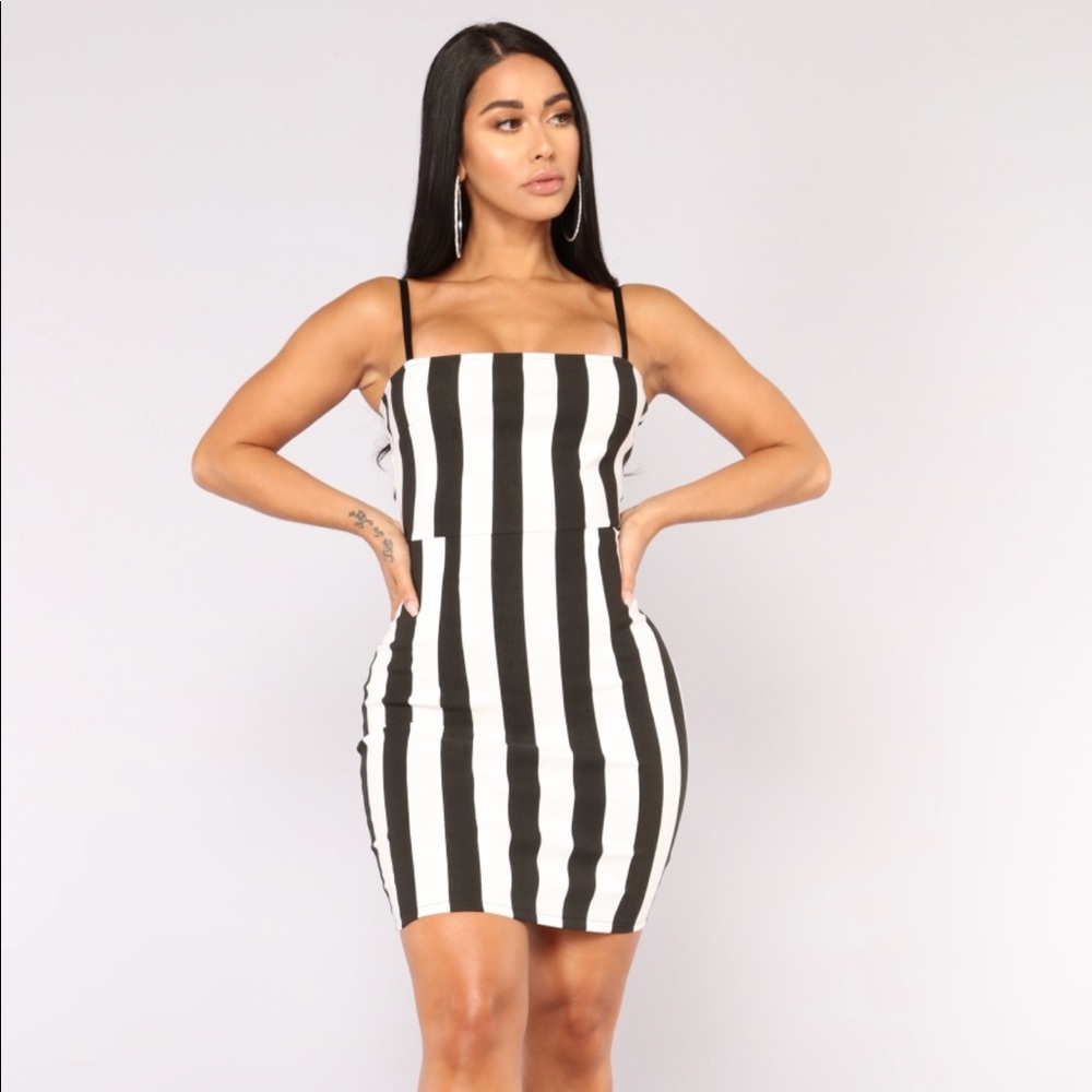 FASHION NOVA “Friday Nights Stripped Dress”